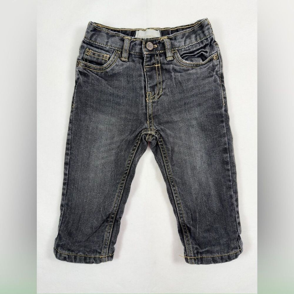TOUGHSKINS Baby Boy’s Acid Wash Ramie Blend Fleece Lined Skinny Jeans Size 18M